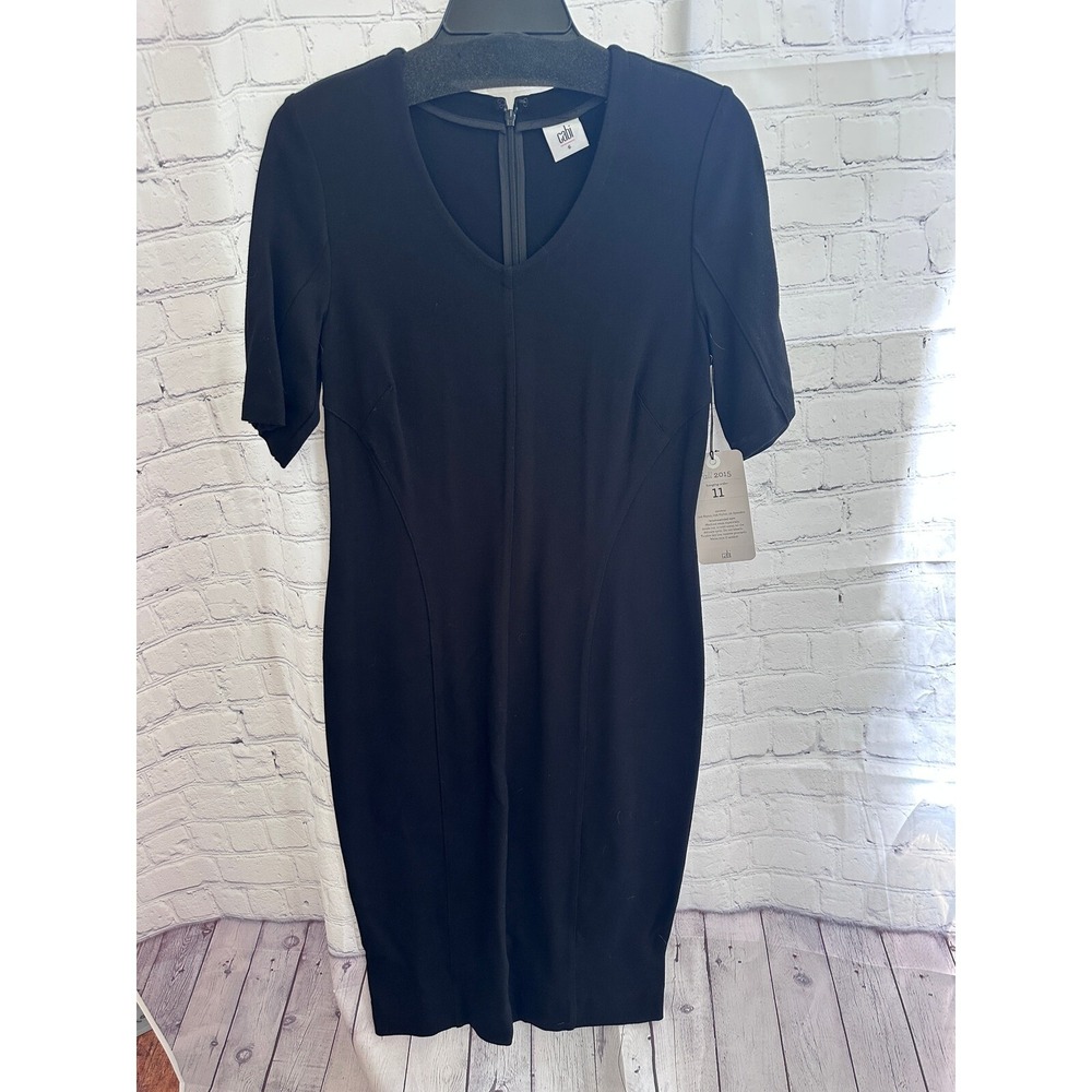Cabi Black Sheath‎ Dress V-Neck Career Cocktail Party Fitted Size 6